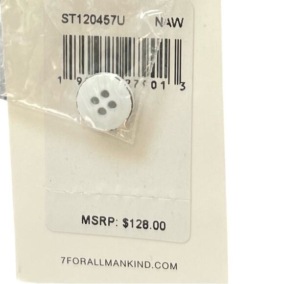 7 For All Mankind Striped Ruffle Long Sleeve Blouse Coastal Hamptons Small 7FAM - Picture 11 of 11